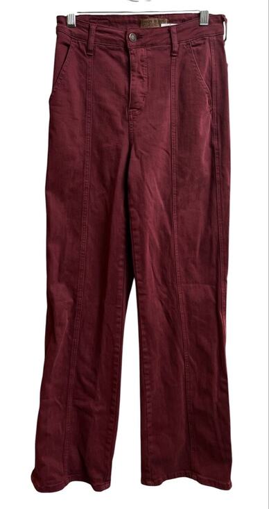 Judy Blue Pants - Judy Blue Burgundy Jeans Front Seams Straight Leg 5/27